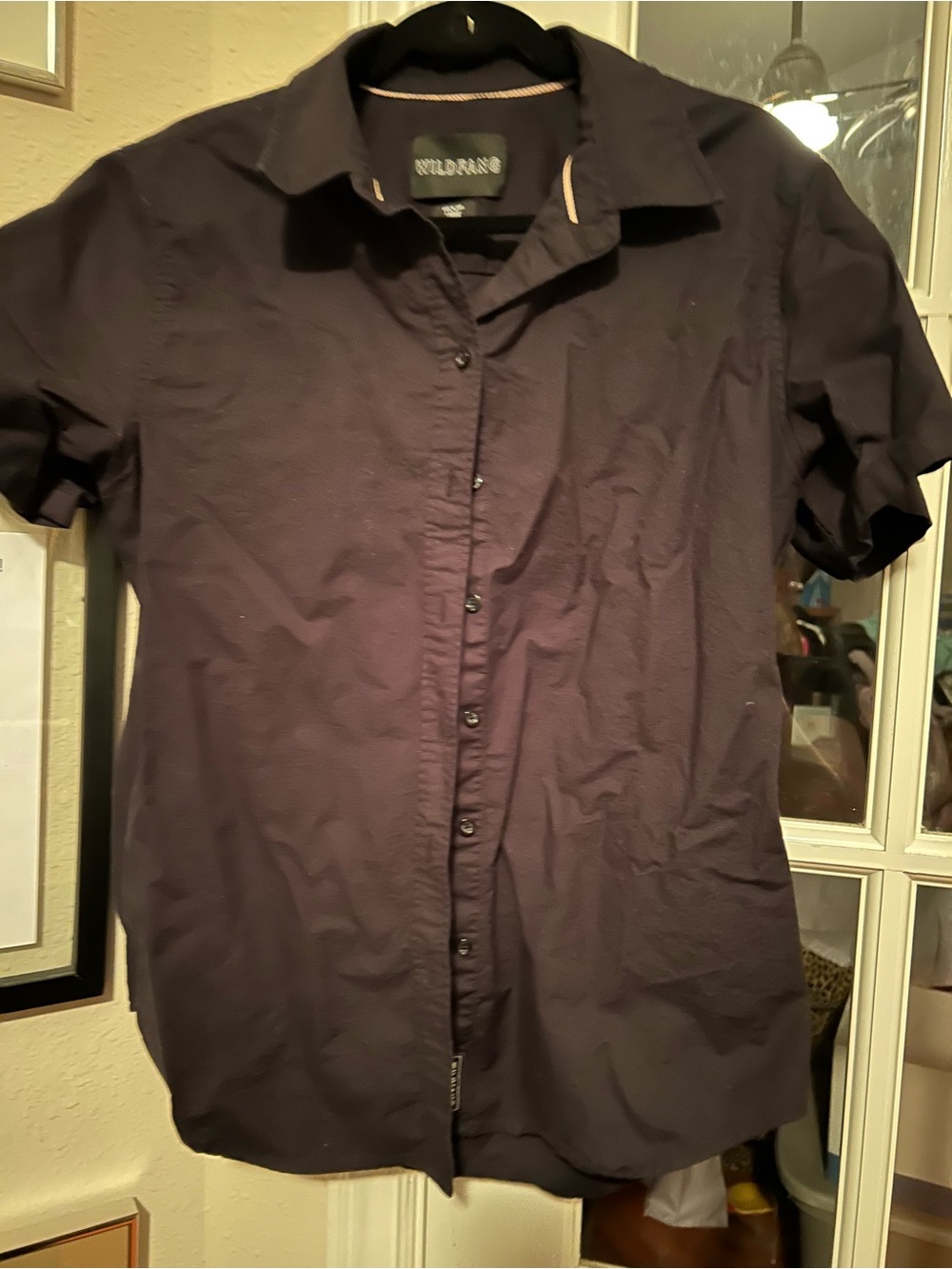 Wildfang Black Short-Sleeve Button-Down Shirt